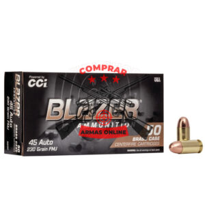 Munição CCI BLASER .45 AUTO FMJ 230 Grains – Cx 50